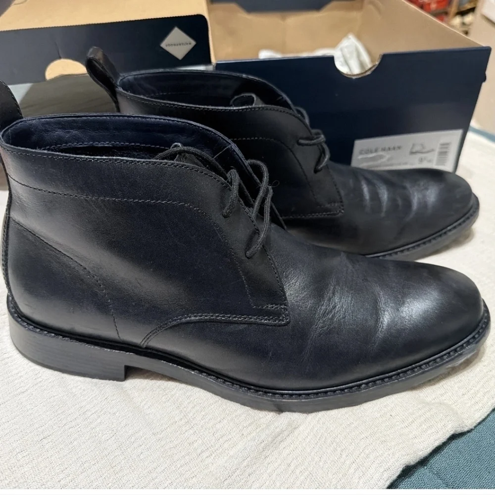 *NEW* Cole Haan Kennedy Grand Waterproof Chukka Boot Black Sz 10.5  C28098